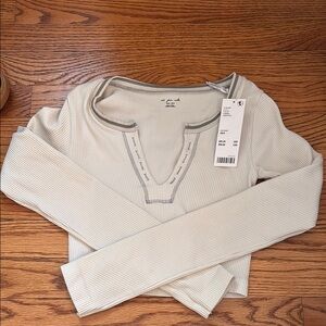 Urban Outfitters Cream Ribbed Crop Skirt